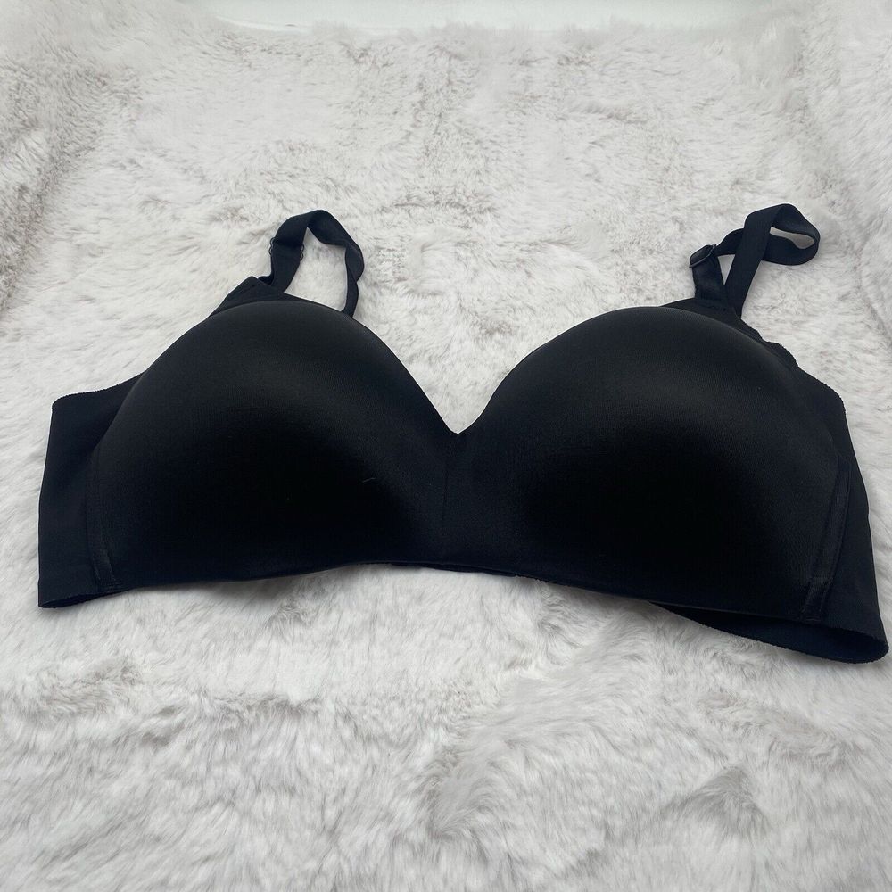 Warners Bra Size 36C Black Non-wire Full Coverage 3490